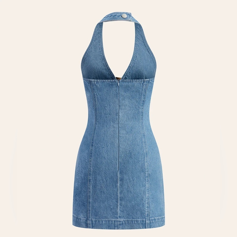 Commense Denim Buckle Dress - Picture 6 of 12